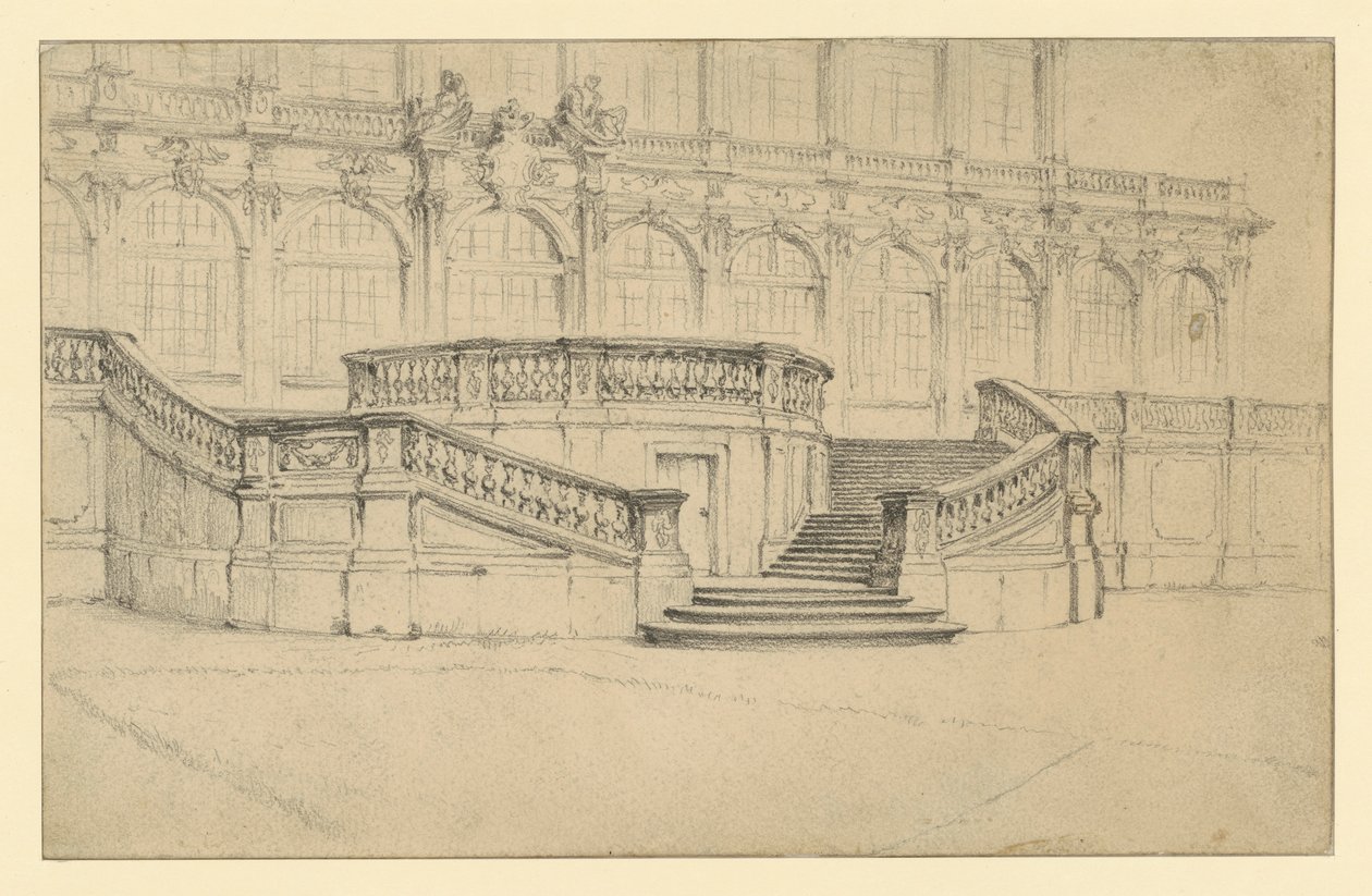 Trappuppgången till den matematisk-fysikaliska salongen i Zwinger i Dresden av Adolph Menzel