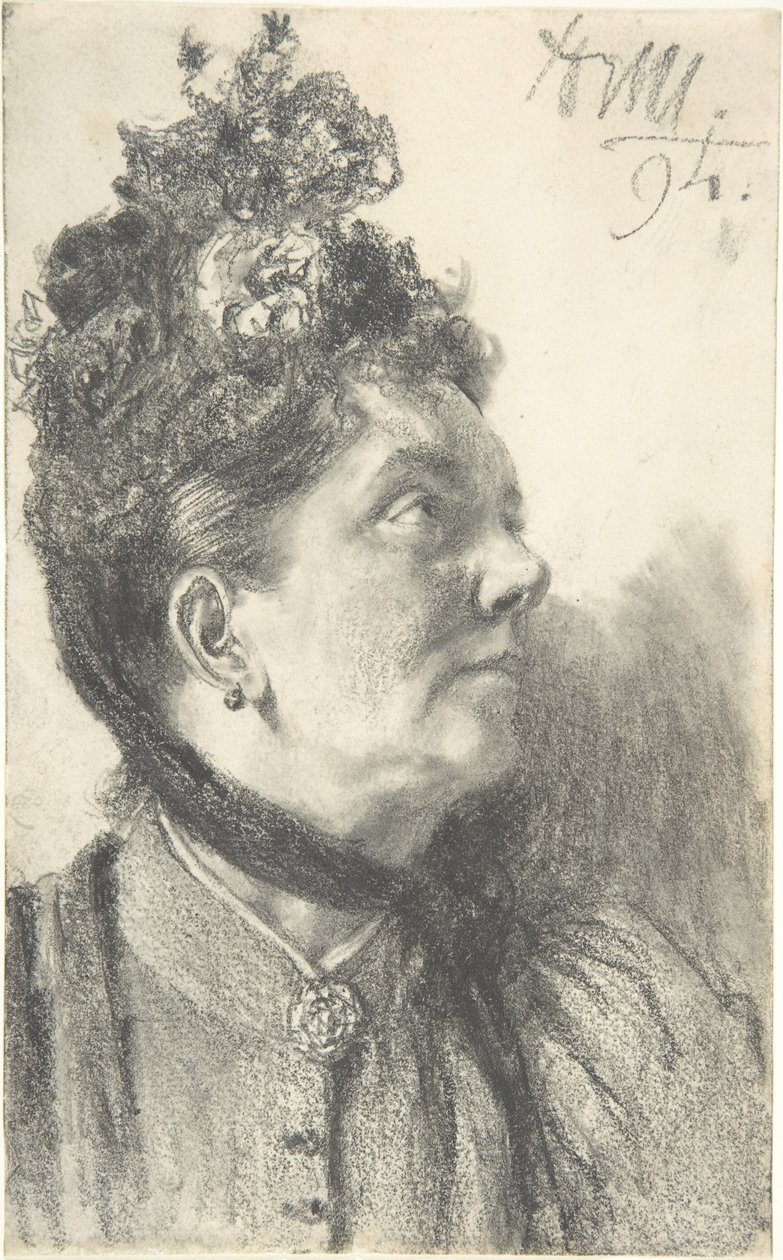 Kvinna med en hatt av krossad sammet av Adolph Menzel