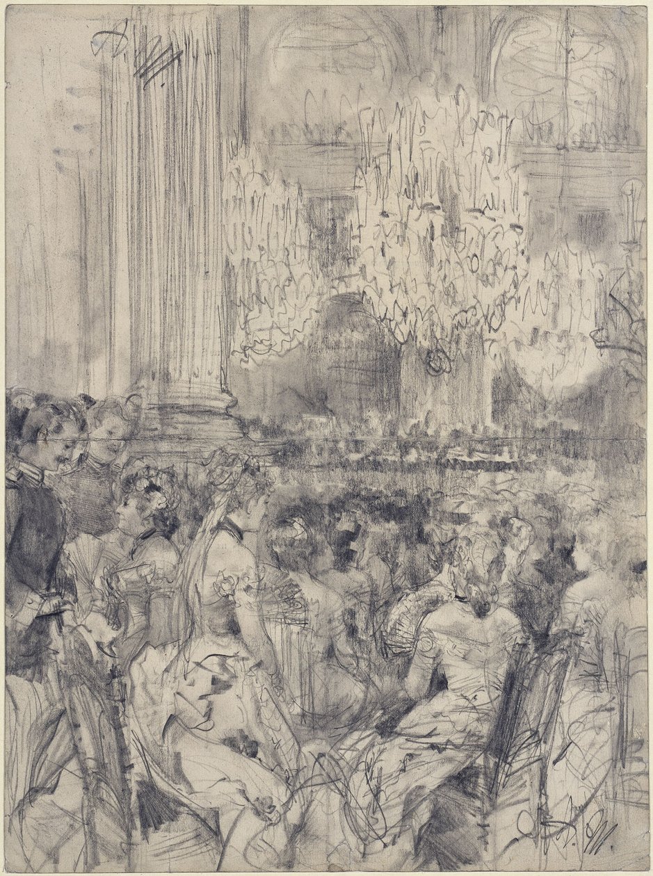 Åhörare vid en konsert i Vita salen i Berlins slott av Adolph Menzel