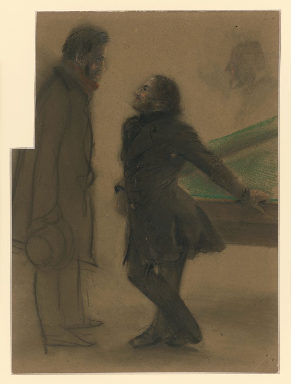 Två herrar vid biljardbordet av Adolph Menzel