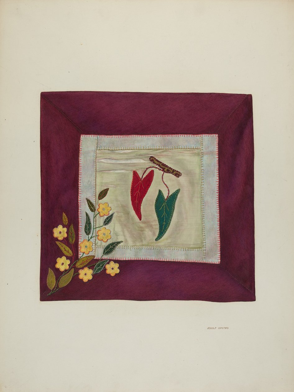 Applikation Coverlet Detail, 1941. av Adolph Opstad