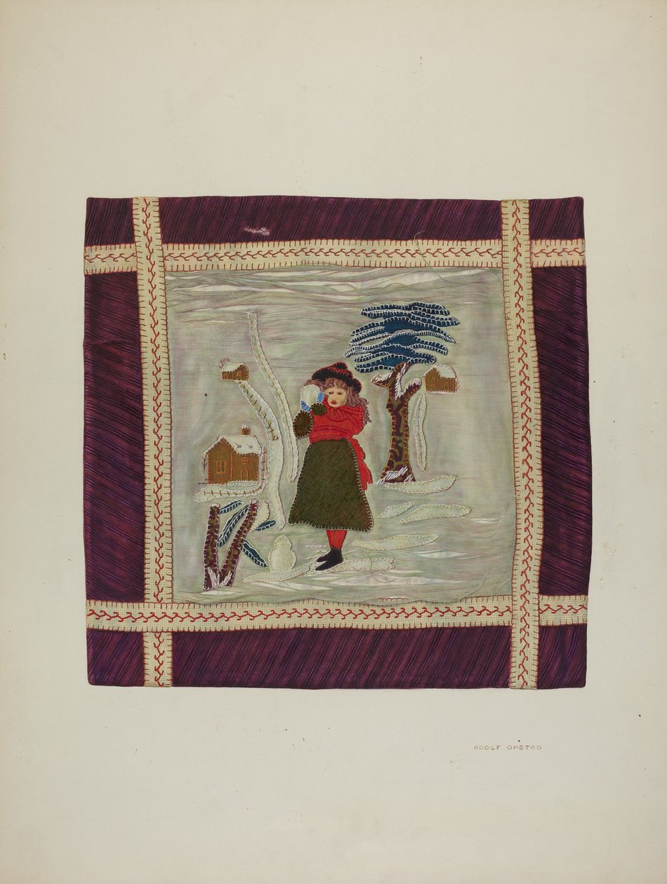 Applikation Coverlet Detail, 1941. av Adolph Opstad