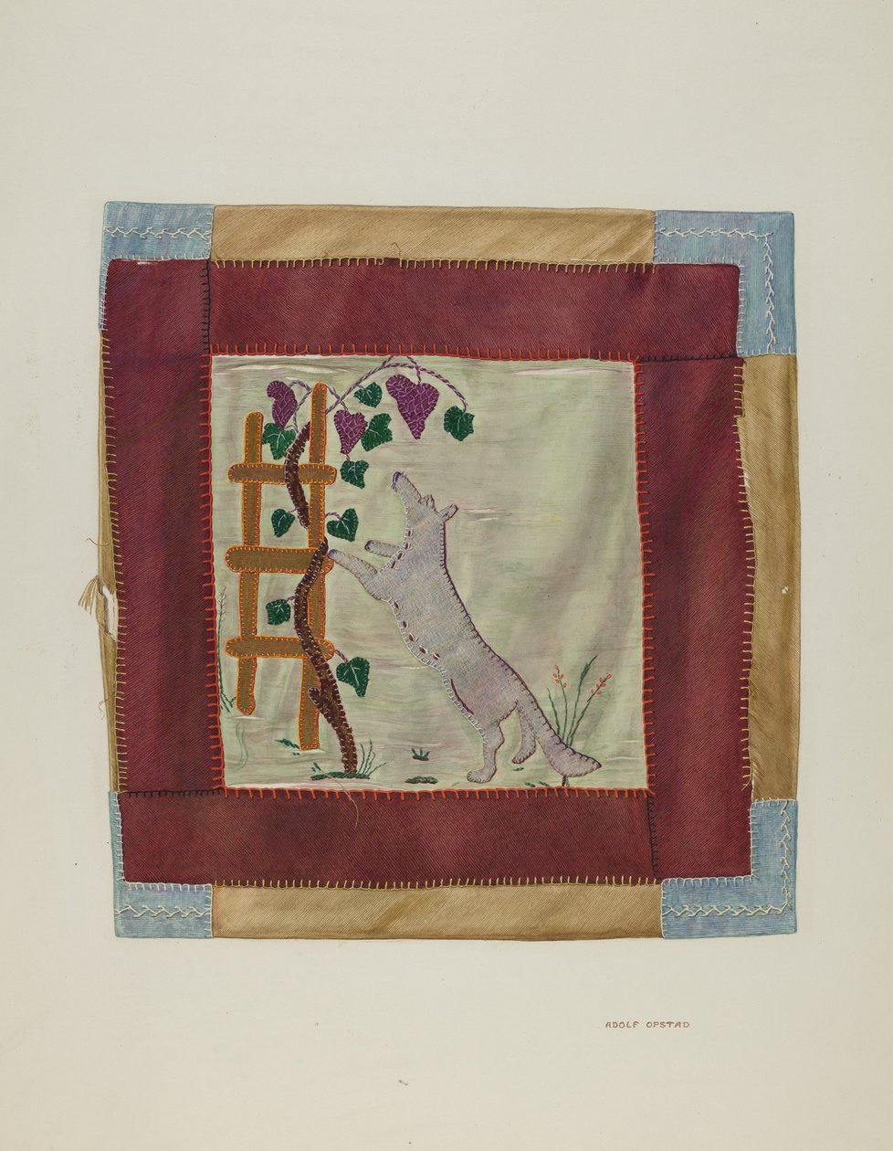 Applikation Coverlet Detail, ca. 1941. av Adolph Opstad