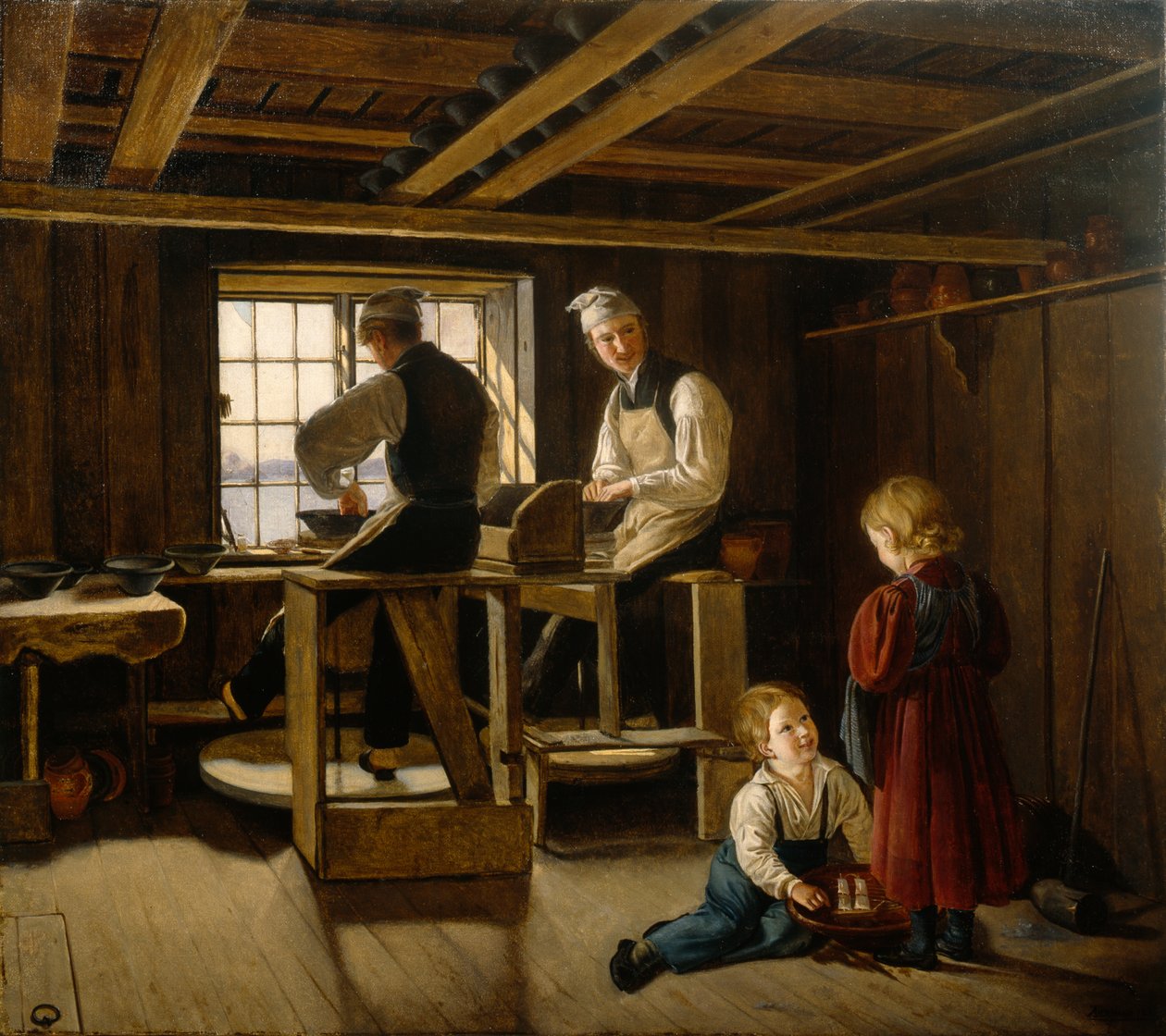 En krukmakarverkstad av Adolph Tidemand