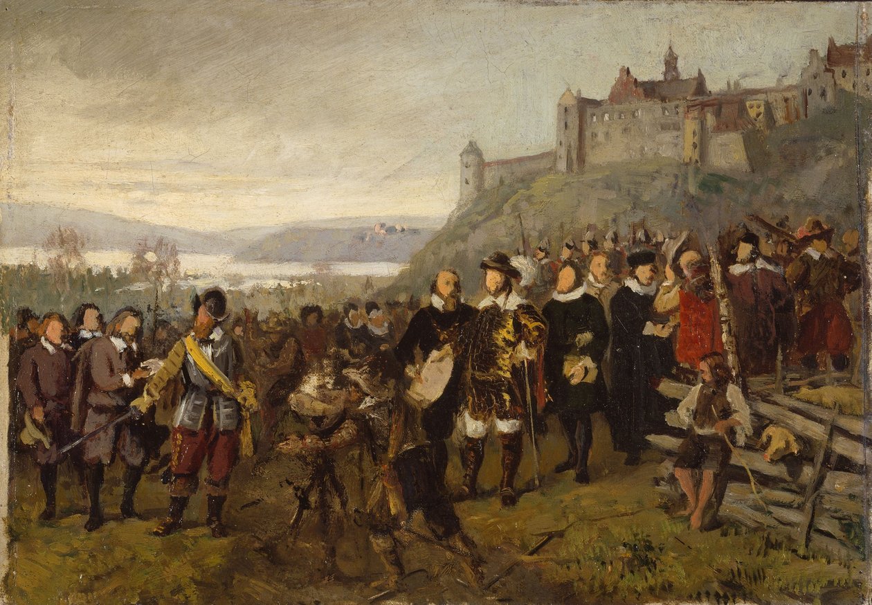 Christian IV grundar Christiania. Skiss av Adolph Tidemand