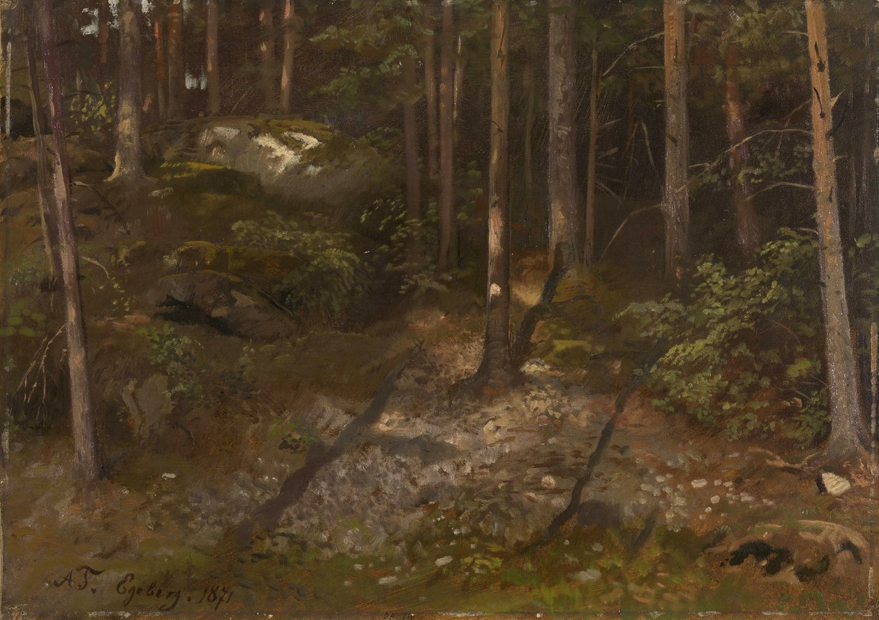Skogsstudie av Adolph Tidemand