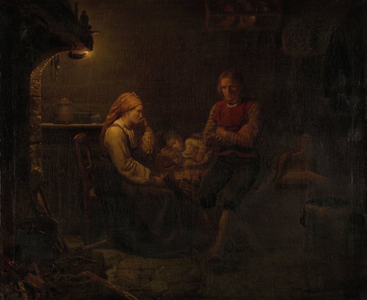 Det sjuka barnet av Adolph Tidemand