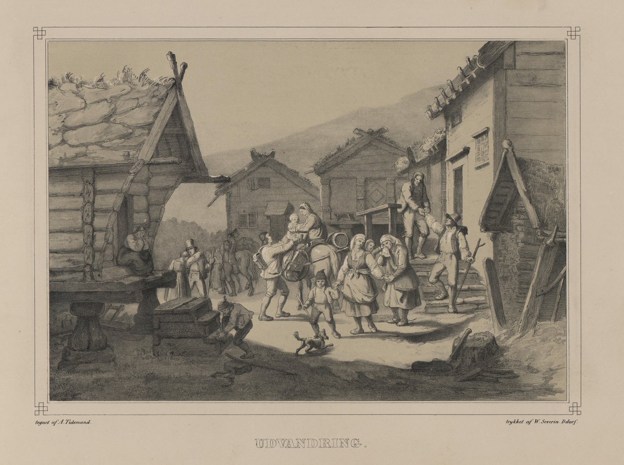 Illustration hämtad från boken Norge producerad i Drawings av Asbjørnsen, P.Chr. och utgiven av Chr. Tønsberg (nr, 1848) av Adolph Tidemand