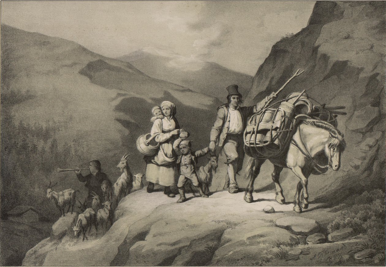 Illustration hämtad från boken Norge producerad i Drawings av Asbjørnsen, P.Chr. och utgiven av Chr. Tønsberg (nr, 1848) av Adolph Tidemand