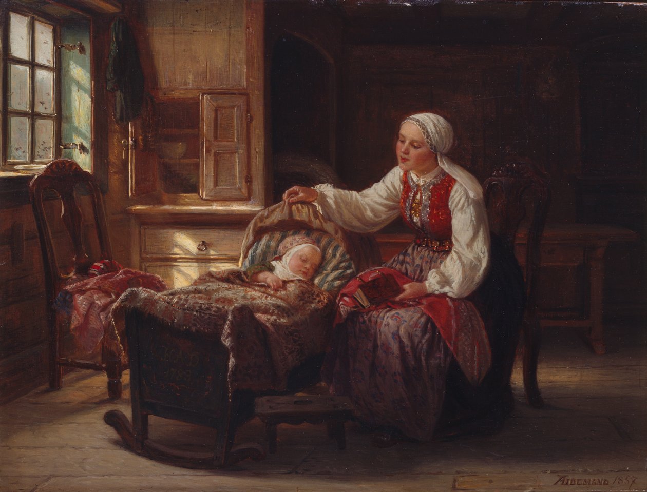 Mamma med barn av Adolph Tidemand