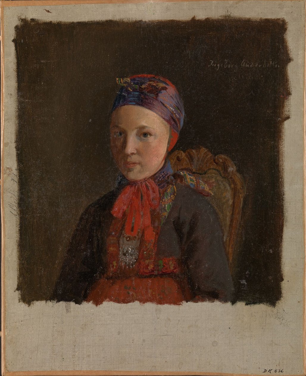 Porträtt av Ingeborg Anderdatter Gulsvig av Adolph Tidemand