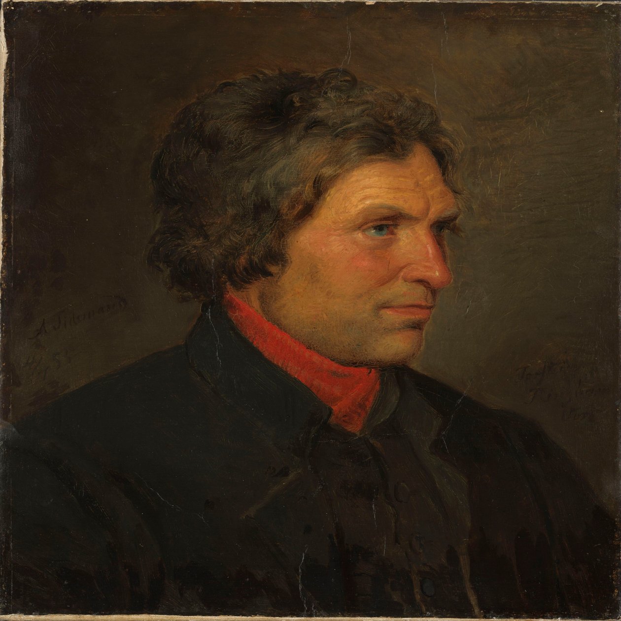 Porträtt av bonden Torstein Ringheim från Voss av Adolph Tidemand