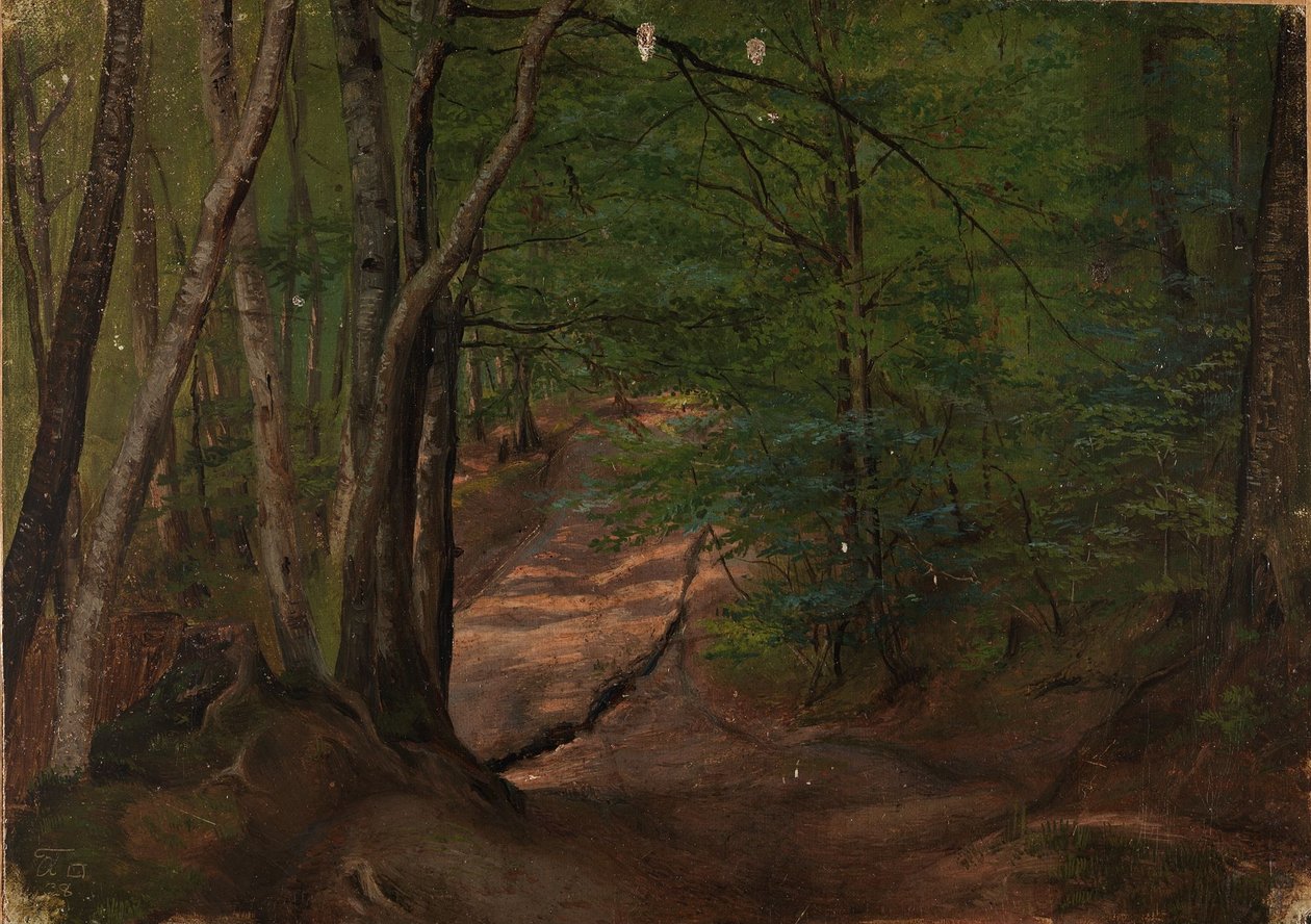 Vägen i skogen av Adolph Tidemand