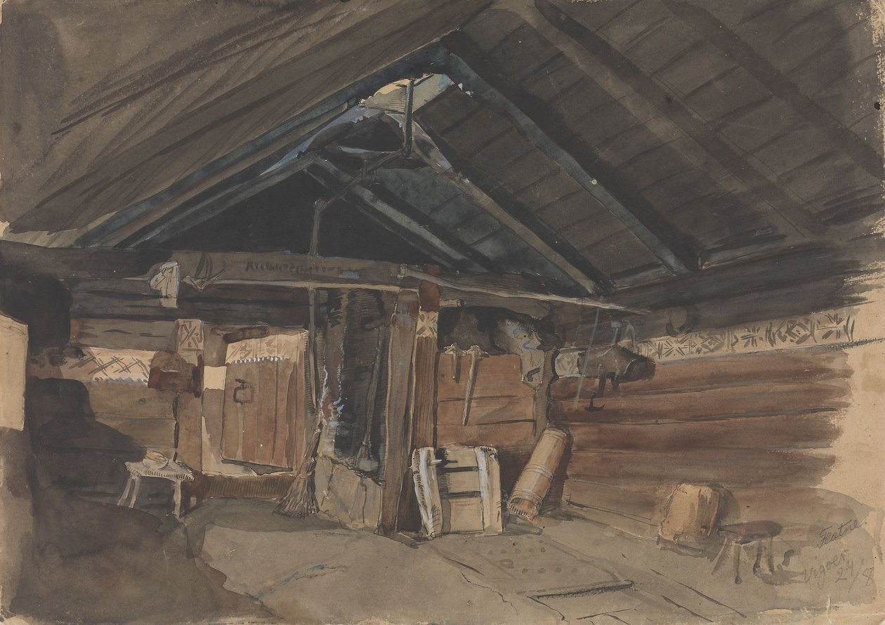 Rökstuga, Kvams prästgård, Vikøy av Adolph Tidemand