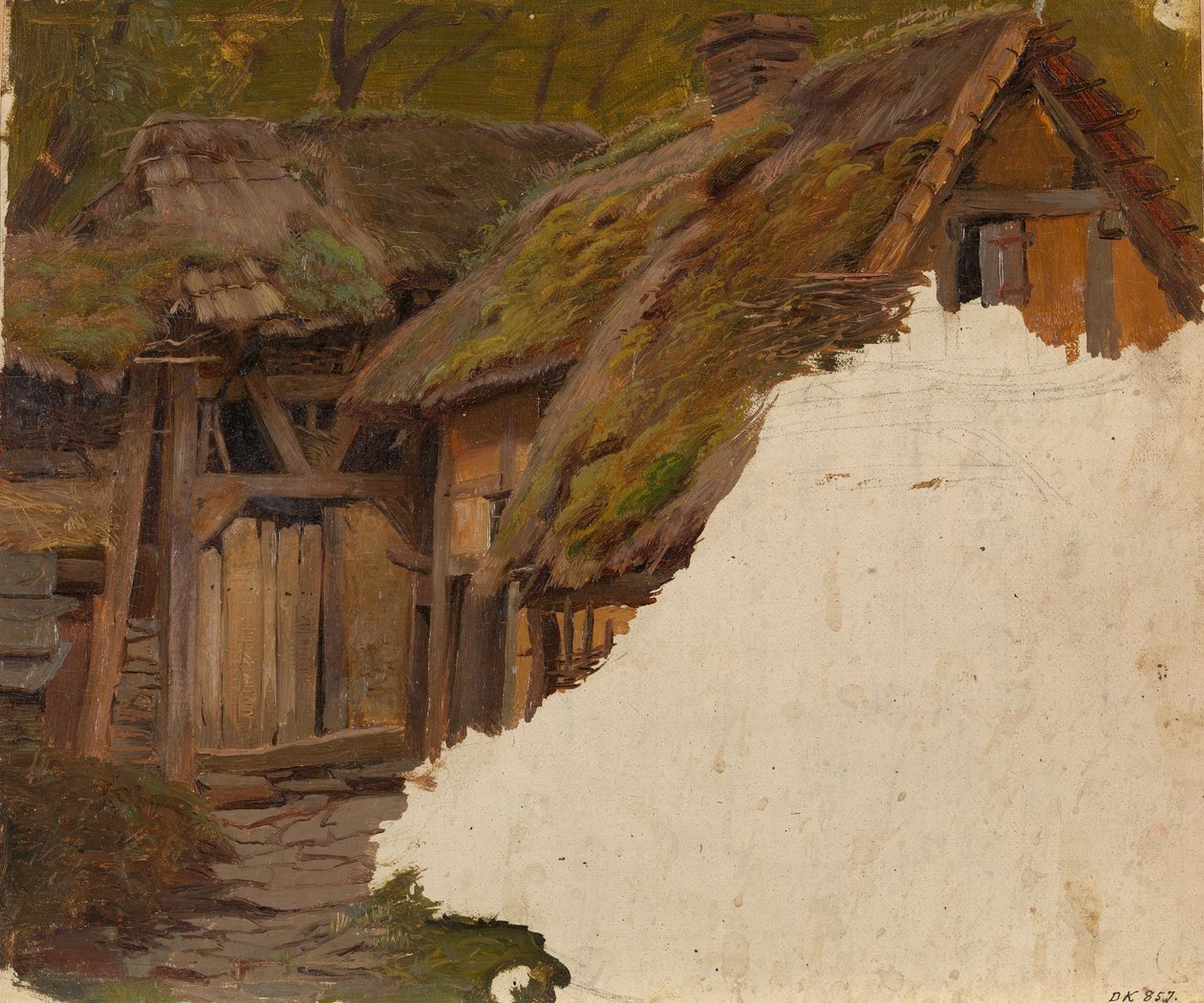 Studie av en gammal gård av Adolph Tidemand