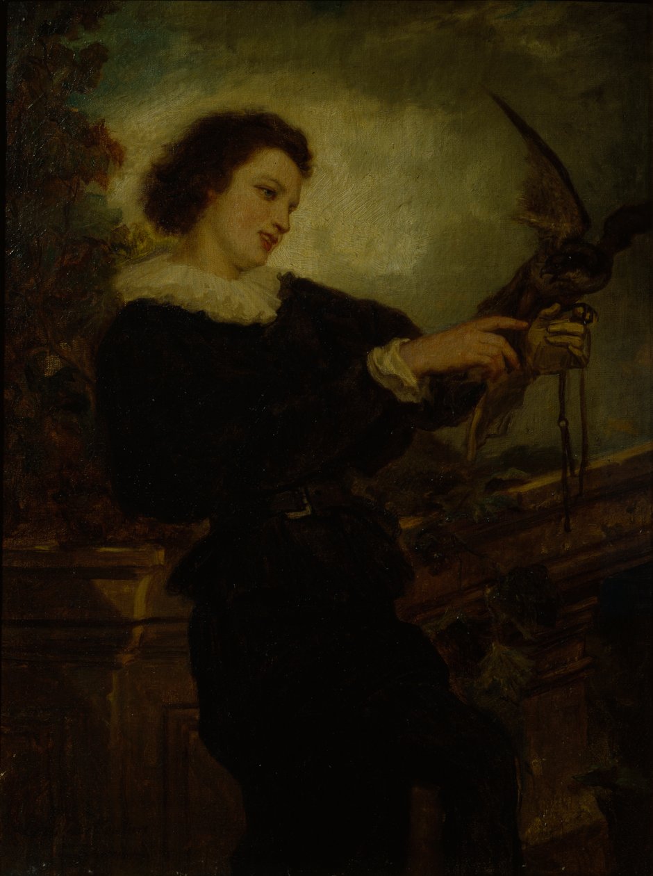 Falkoneraren (olja på duk) av Adolph Tidemand