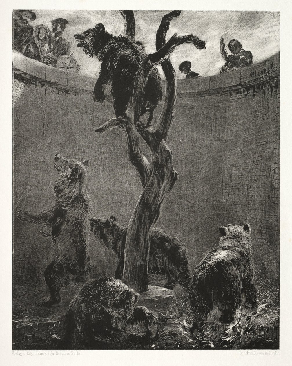 Essä om sten med borste och skrapa: Björngropen av Adolph Menzel