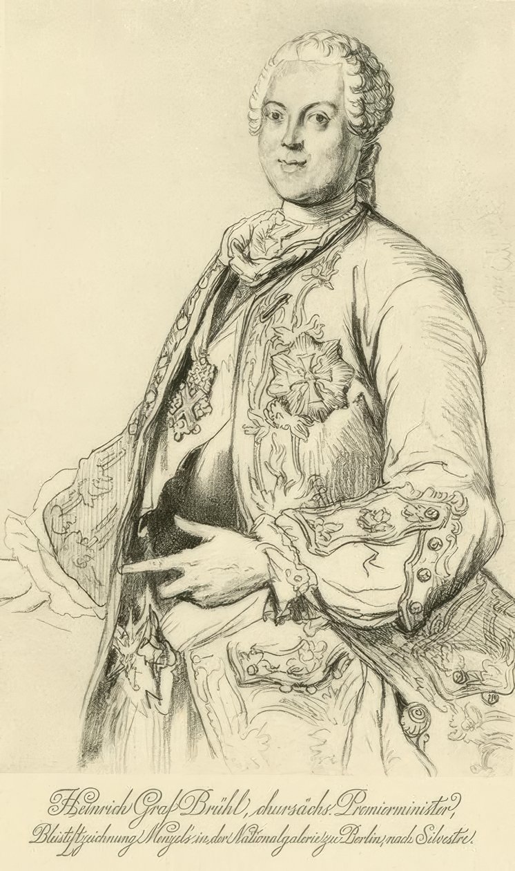Heinrich von Brühl / Menzel efter Silvestre av Adolph Menzel