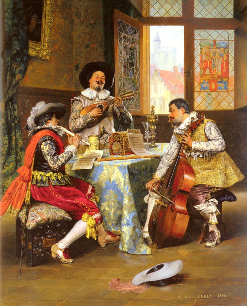 The Musical Trio av Adolphe Alexandre Lesrel