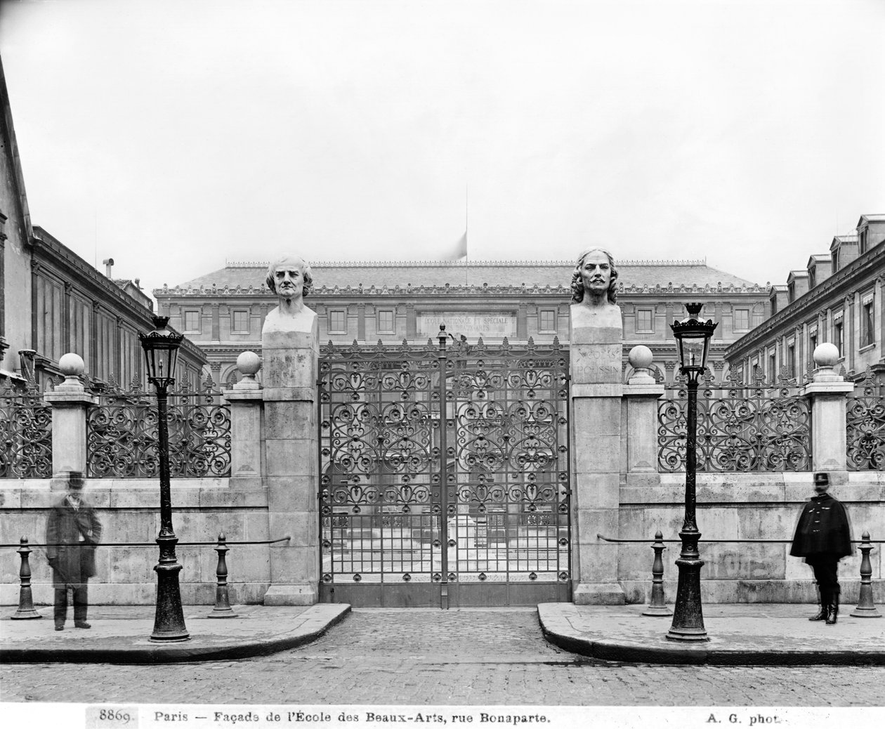 National Superior School of Fine Arts, rue Bonaparte, ca 1890-99 av Adolphe Giraudon
