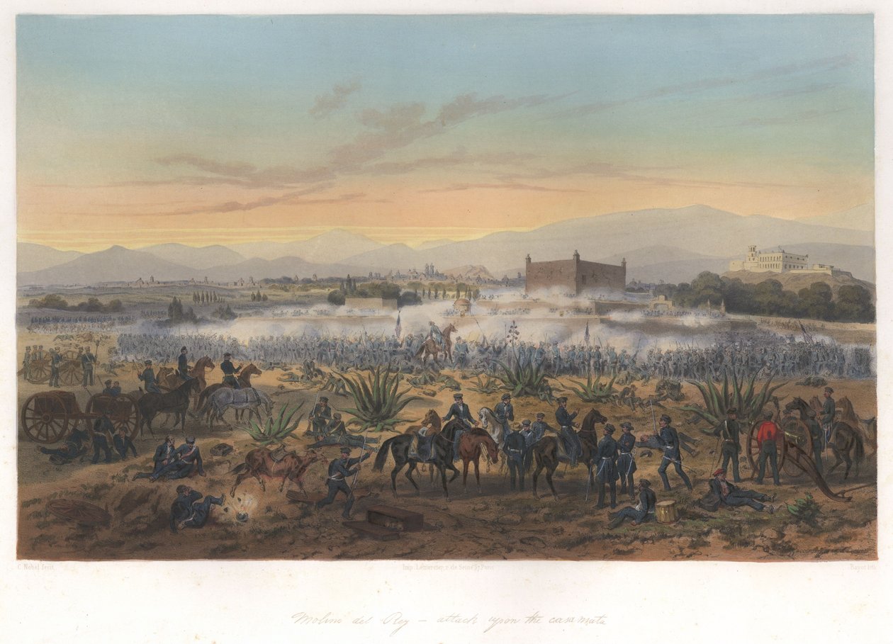 Molino del Rey – attack upon the casa mata (September 8, 1847) in the Mexican-American War av Adolphe Jean Baptiste Bayot