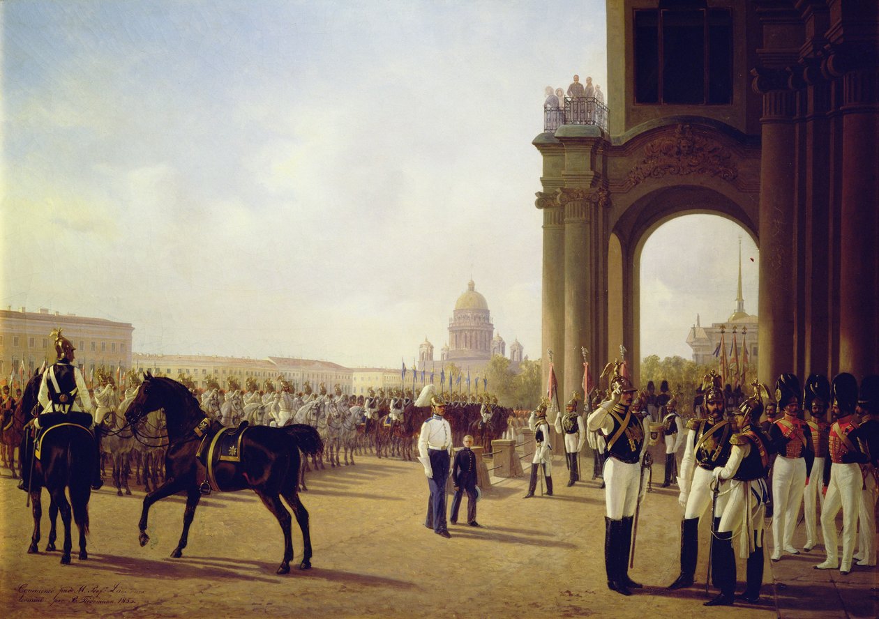 Parad på palatstorget i S:t Peterburg av Adolphe Ladurner