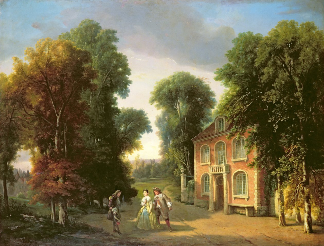 En scen från Georges Dandin av Moliere (1622-73) 1852 av Adolphe Mirecourt