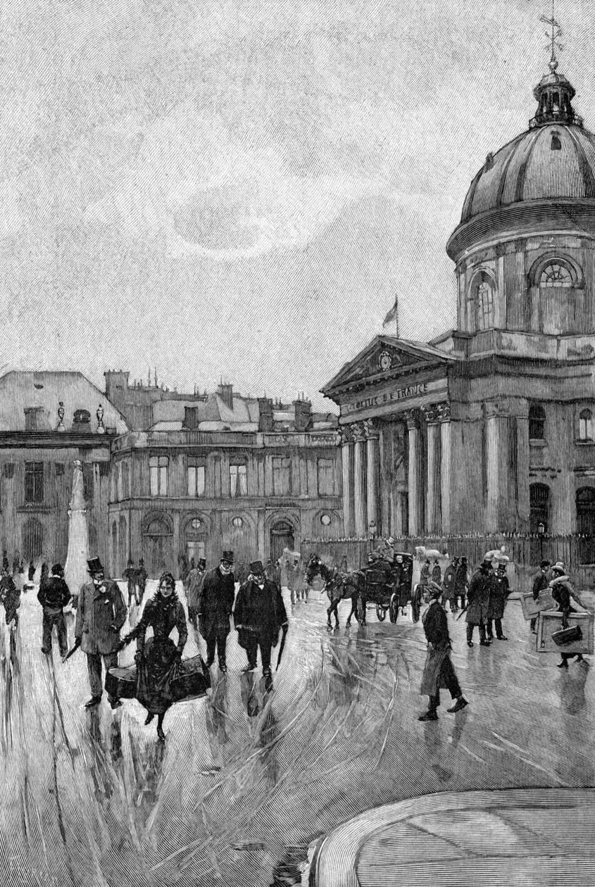 Seinebankarna och Institut de France av Adolphe (after) Giraldon