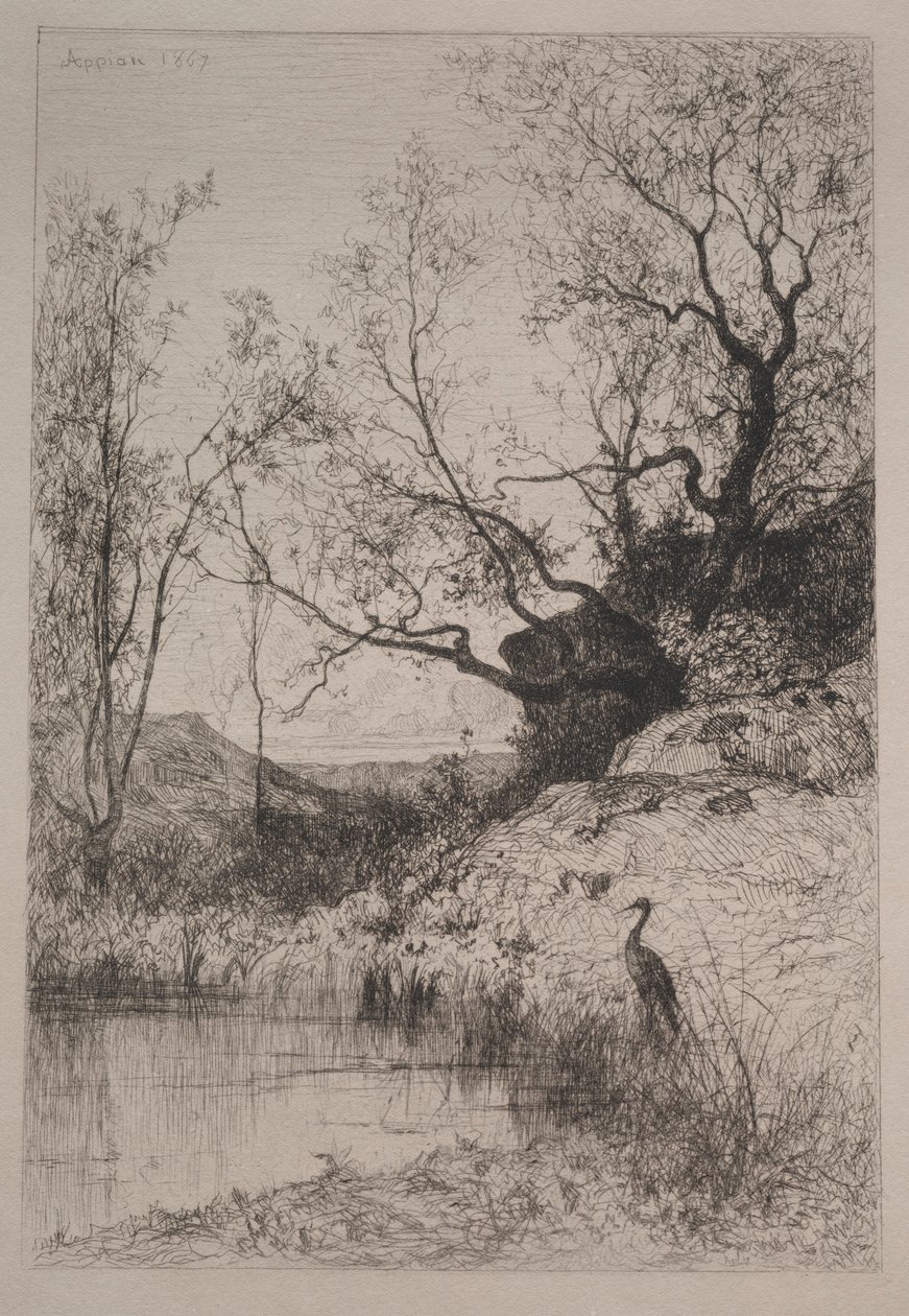En damm, 1867. av Adolphe Appian