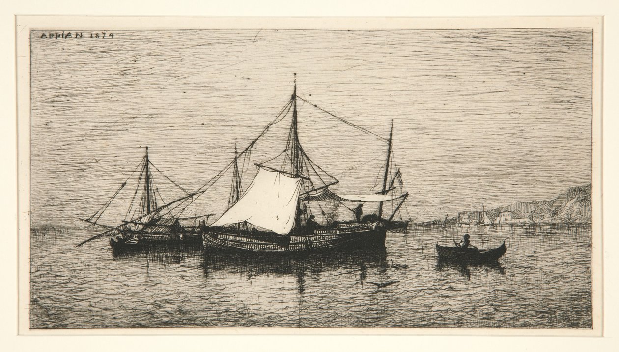 Kustfartyg (Italiens kust) av Adolphe Appian