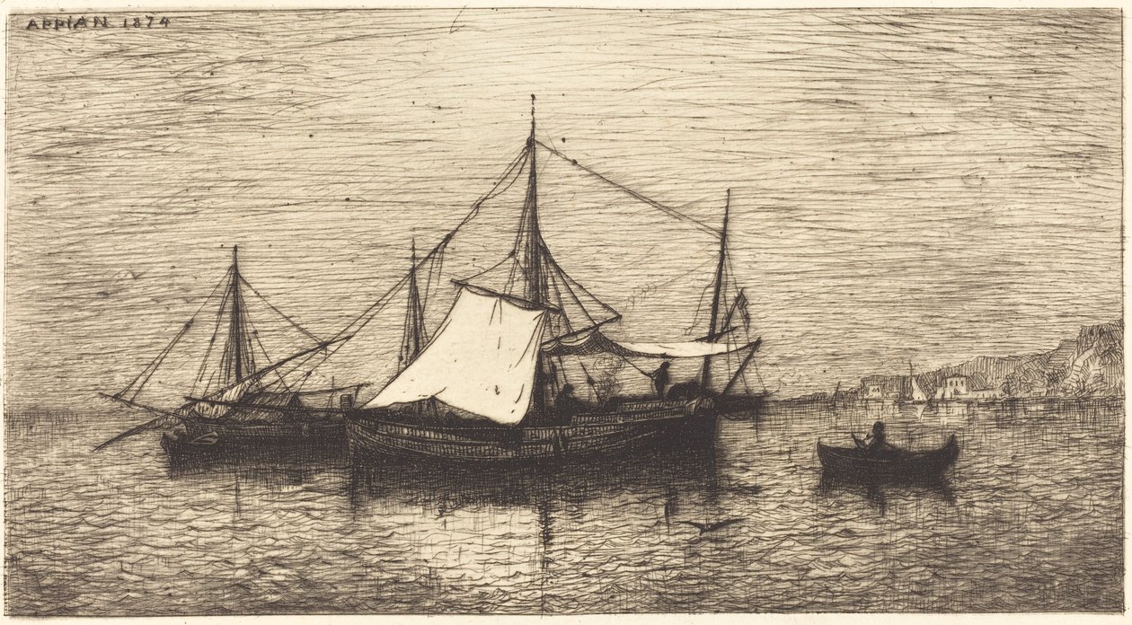 Coasting Trade Vessel, Italien av Adolphe Appian