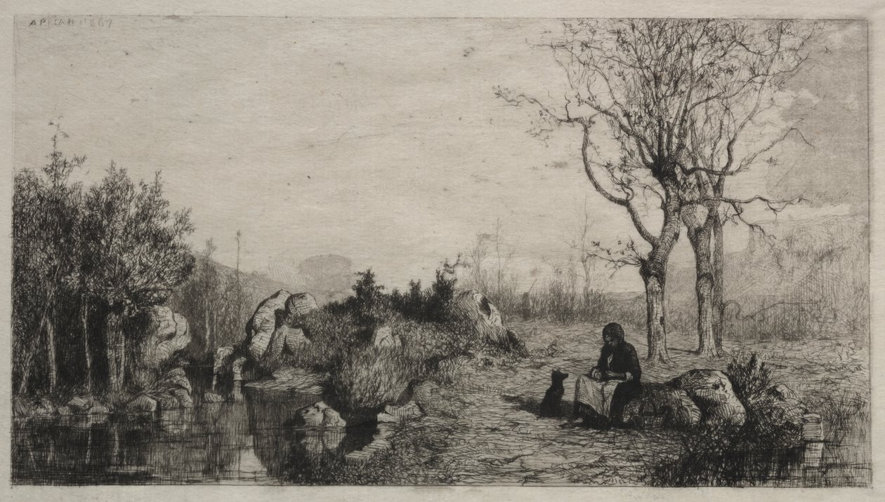 Stranden av en bäck vid Rossillon av Adolphe Appian