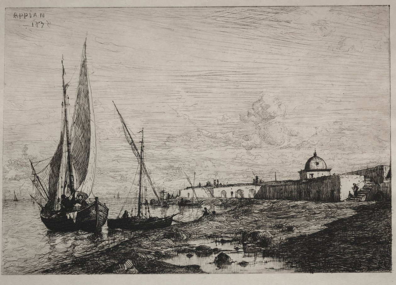 Hamnen i San Remo, 1878. av Adolphe Appian