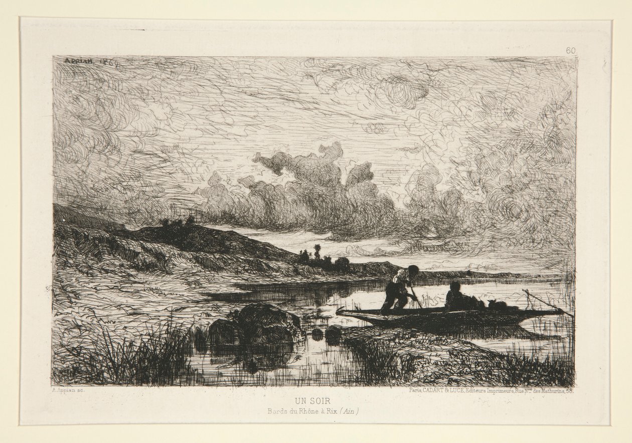 One Evening, Banks of the Rhone på Rix av Adolphe Appian