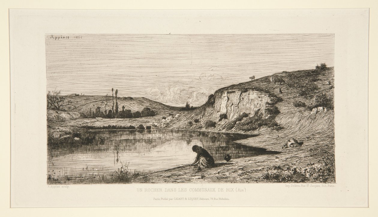En klippa på allmän mark i Rix (Ain) av Adolphe Appian
