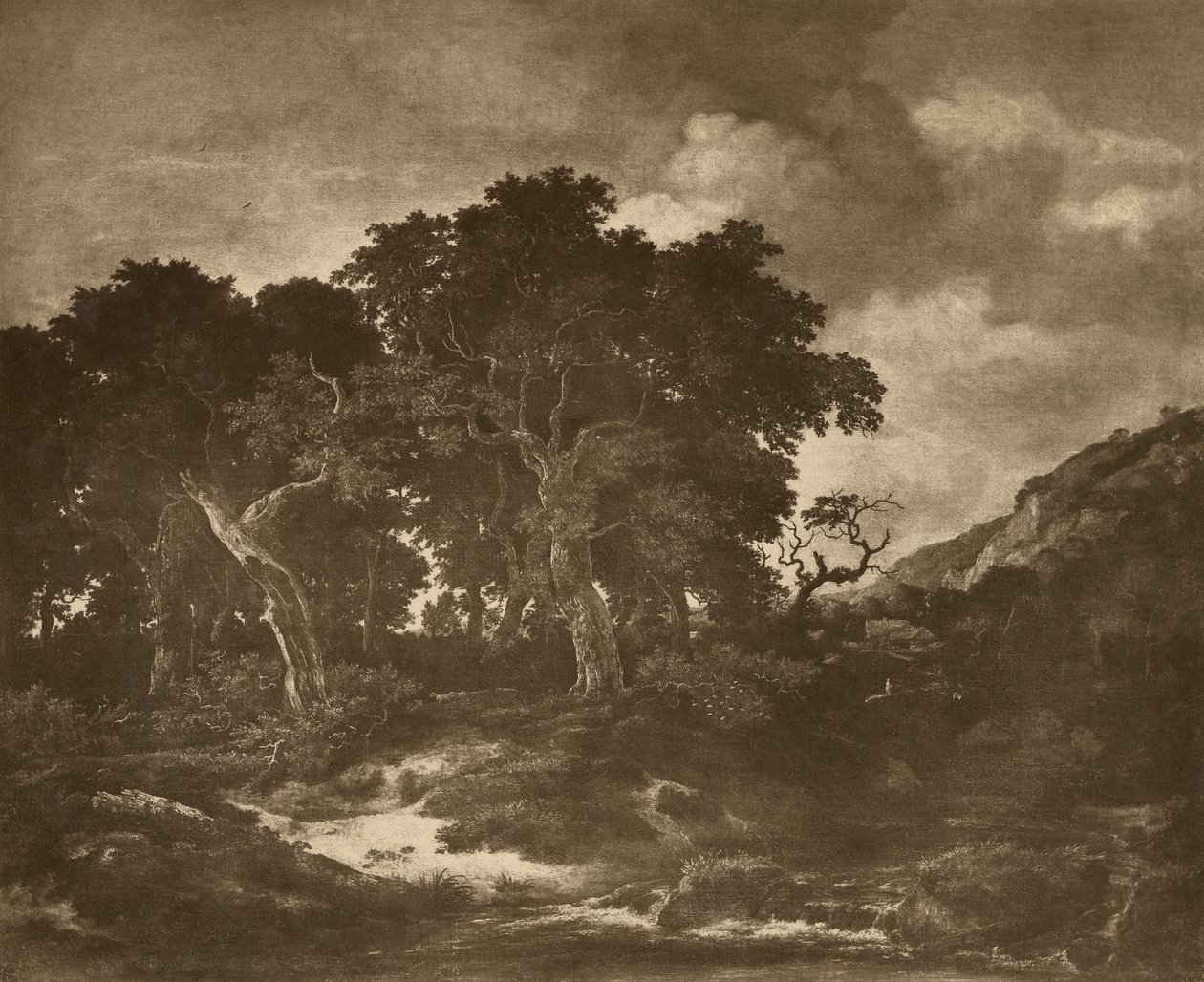 Landskapsmålning av Ruysdael av Adolphe Braun