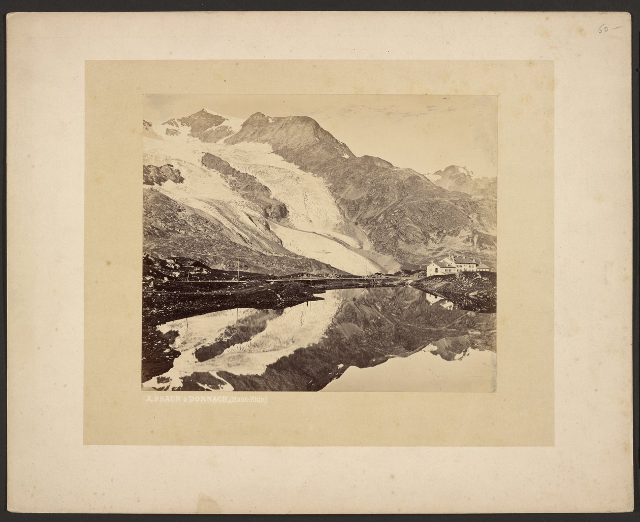 Bernina-hospicet och Cambréna-glaciären av Adolphe Braun