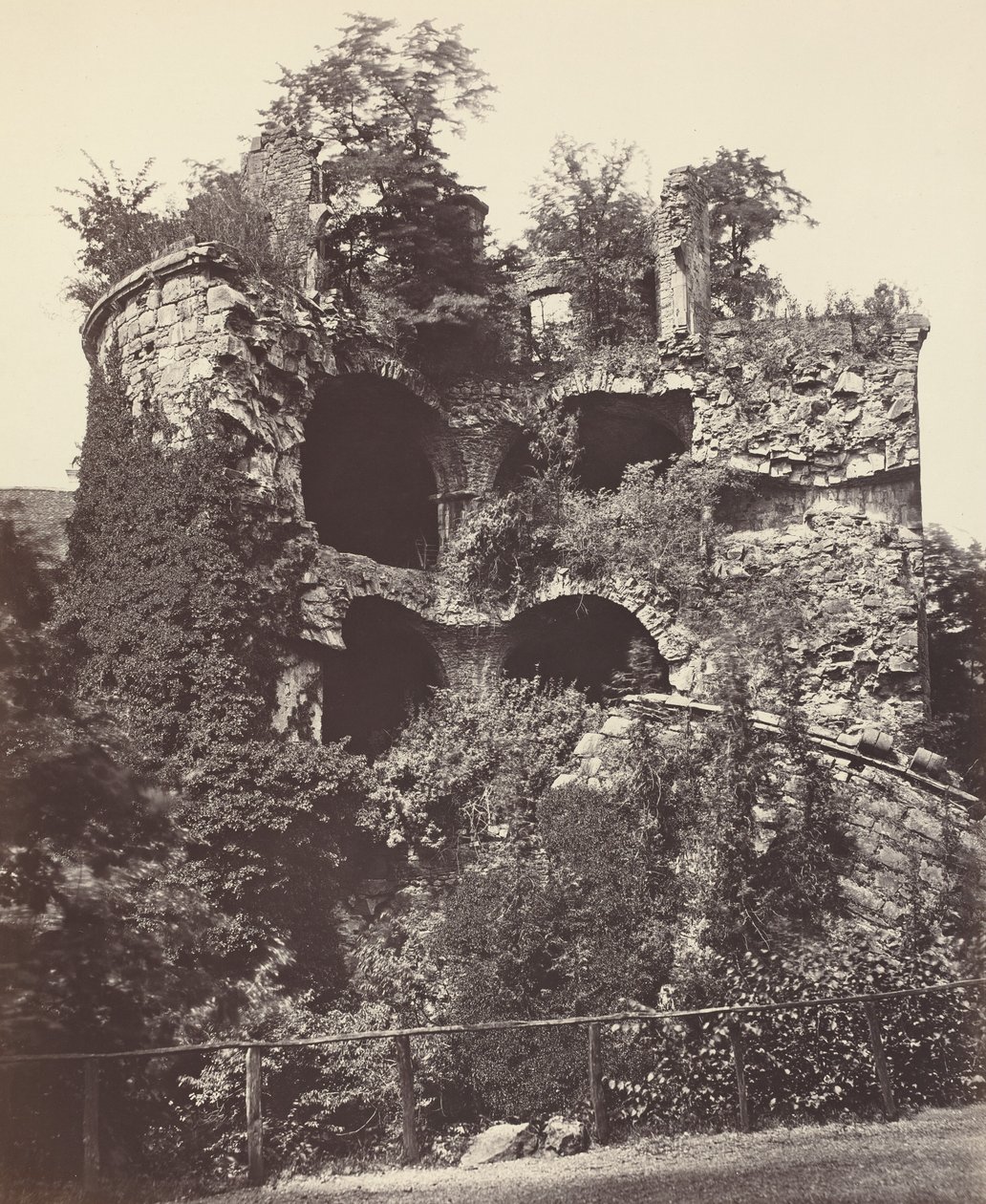 Det exploderade tornet, Heidelbergs slott, ca. 1865. av Adolphe Braun