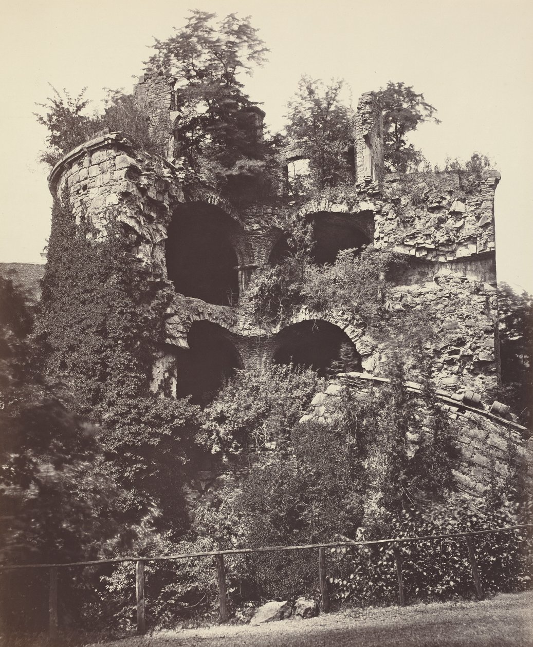 Det sprängda tornet, Heidelberg slott,ca. 1865 (foto) av Adolphe Braun