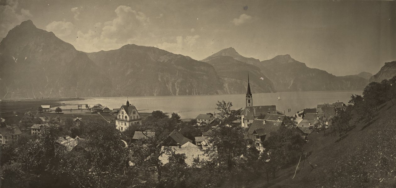 Utsikt över Flüelen, Schweiz av Adolphe Braun
