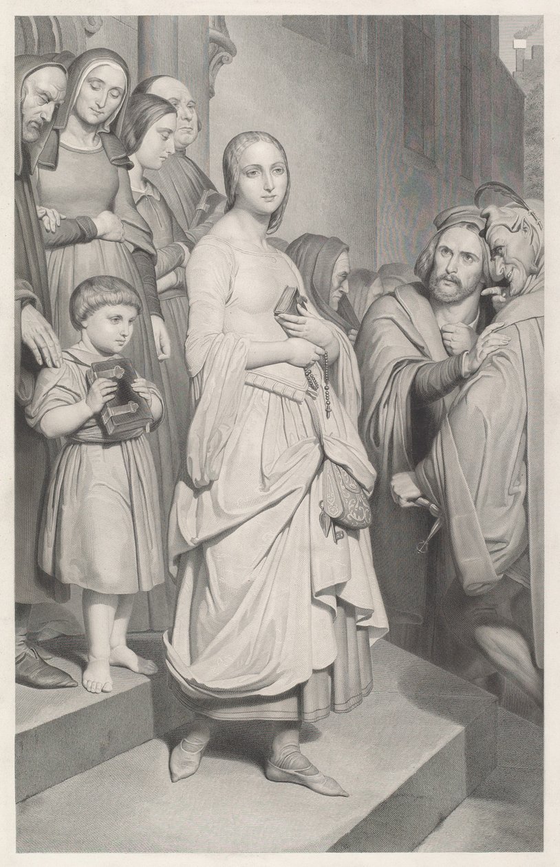 Faust ser Marguerite för första gången av Adolphe Caron after Ary Scheffer