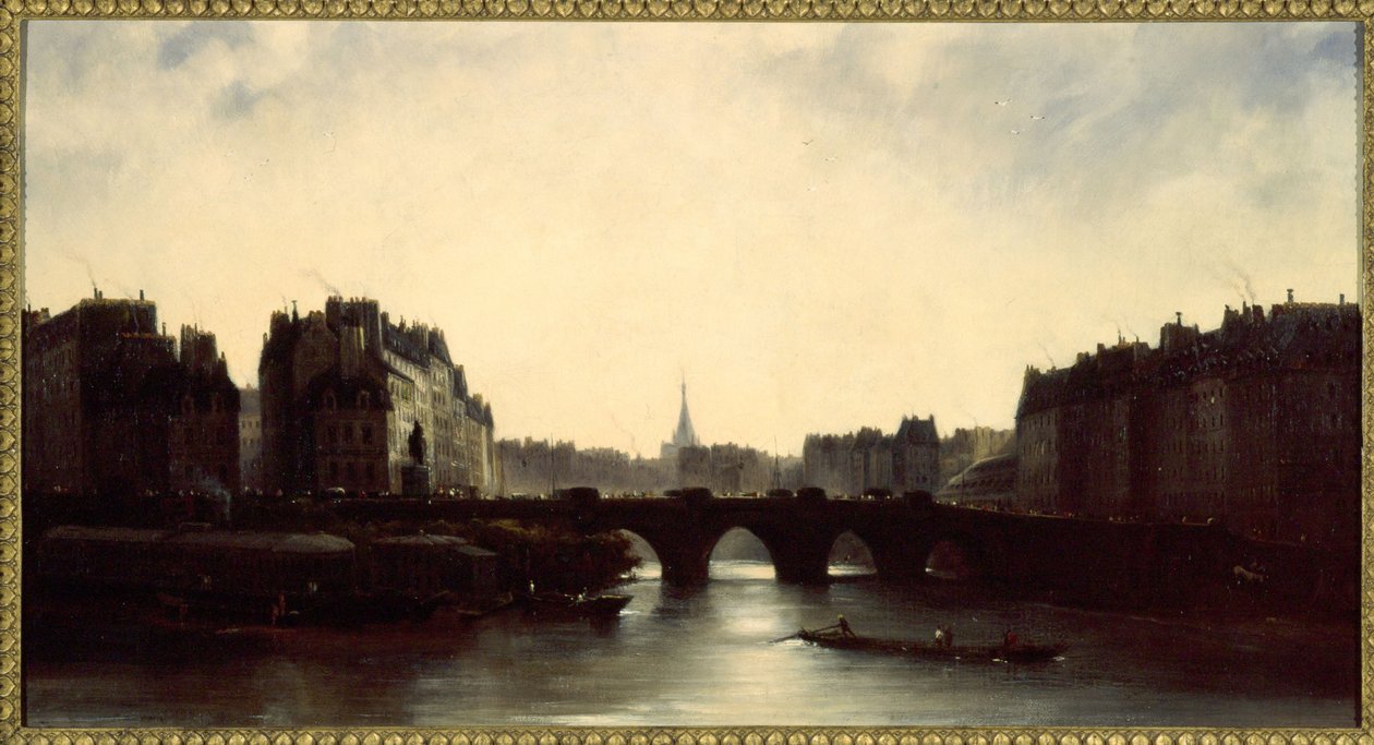 Pont-Neuf och Ile de la Cité av Adolphe Couvelet