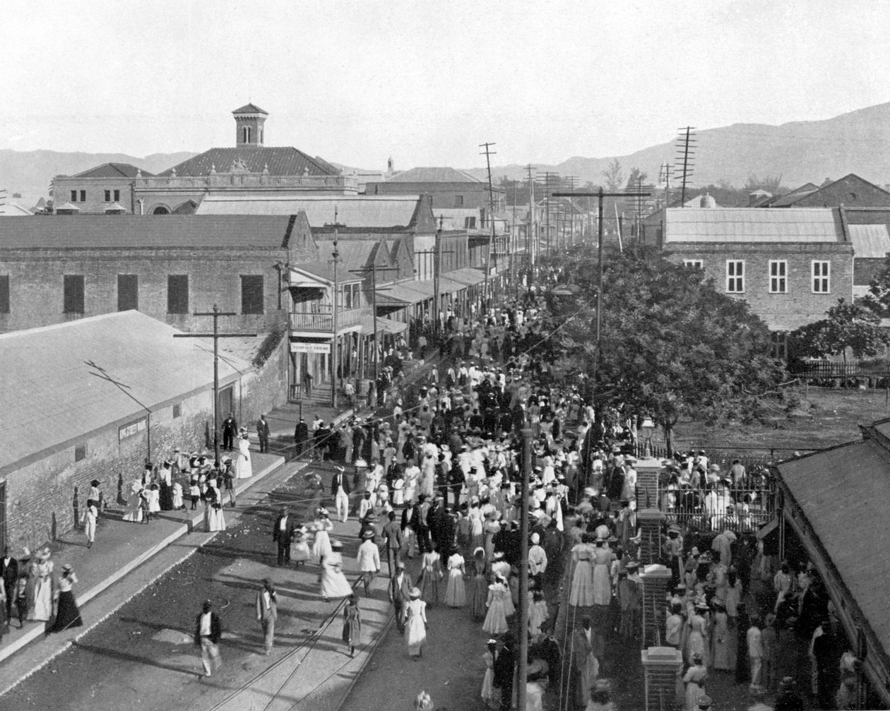 King Street ser norrut, Kingston, Jamaica, c1905. av Adolphe Duperly and Son