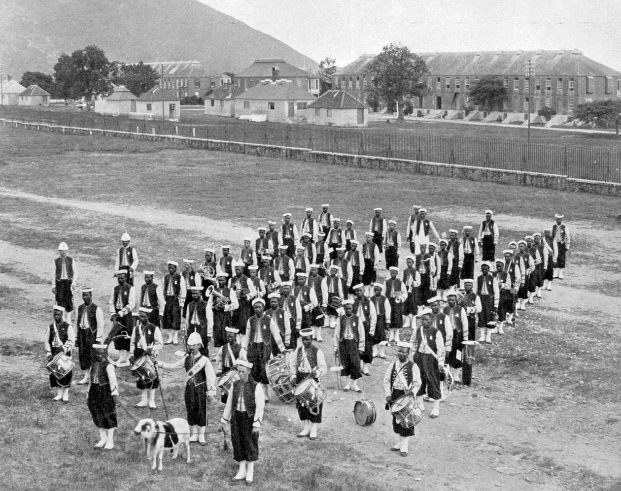 Västindiska band, Up-Park-Camp, Jamaica, c1905 av Adolphe Duperly and Son
