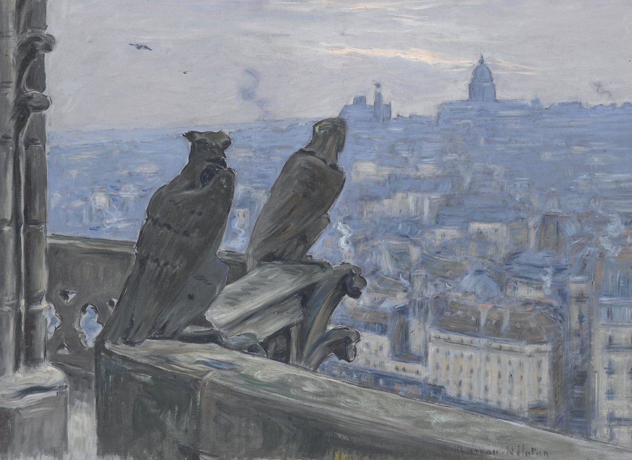 Paris sett från tornen i Notre Dame, ca. 1900 av Adolphe Étienne Auguste Moreau Nélaton