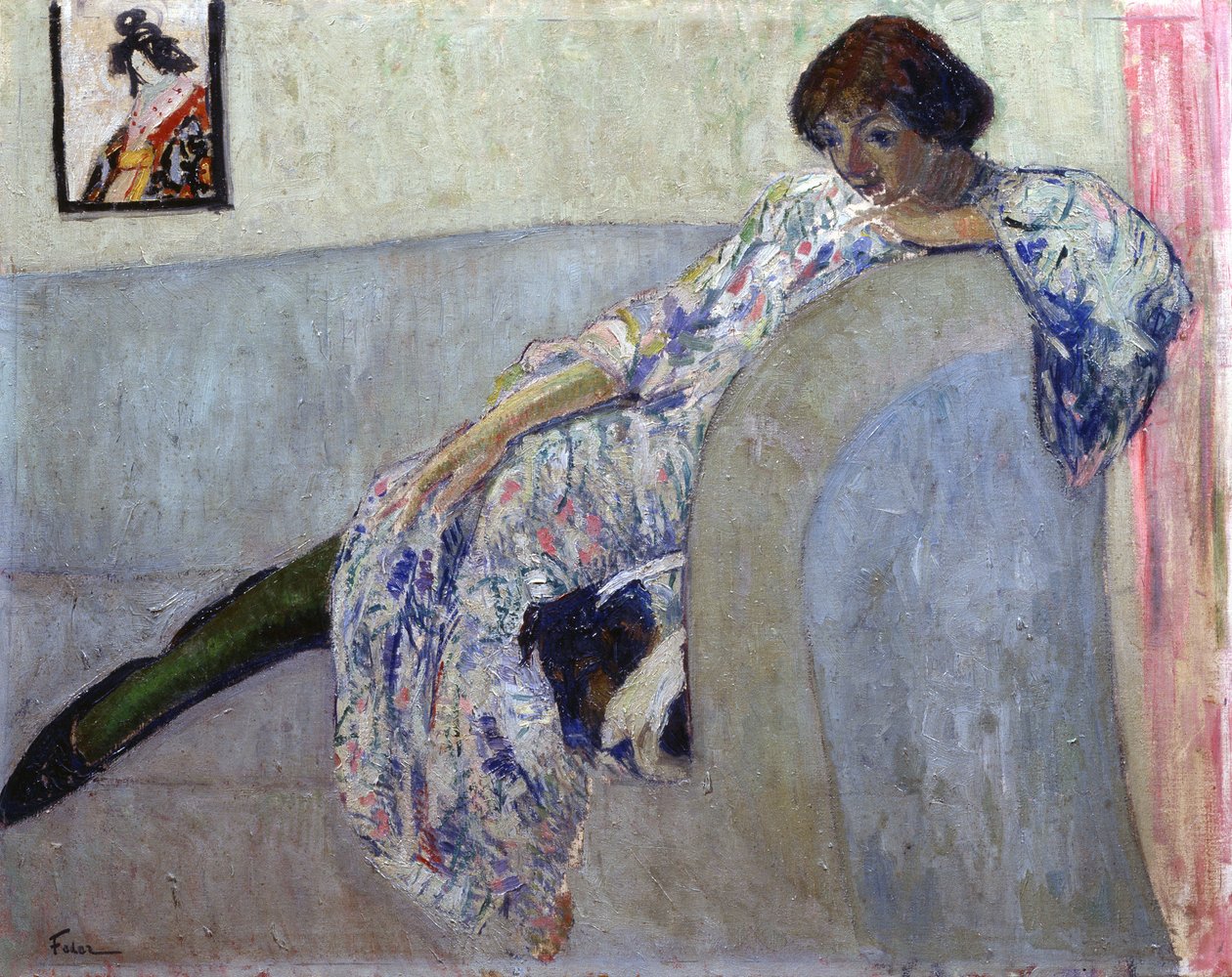 Porträtt av poetinnan Vera Inber 1890-1972, 1920-talet av Adolphe Feder