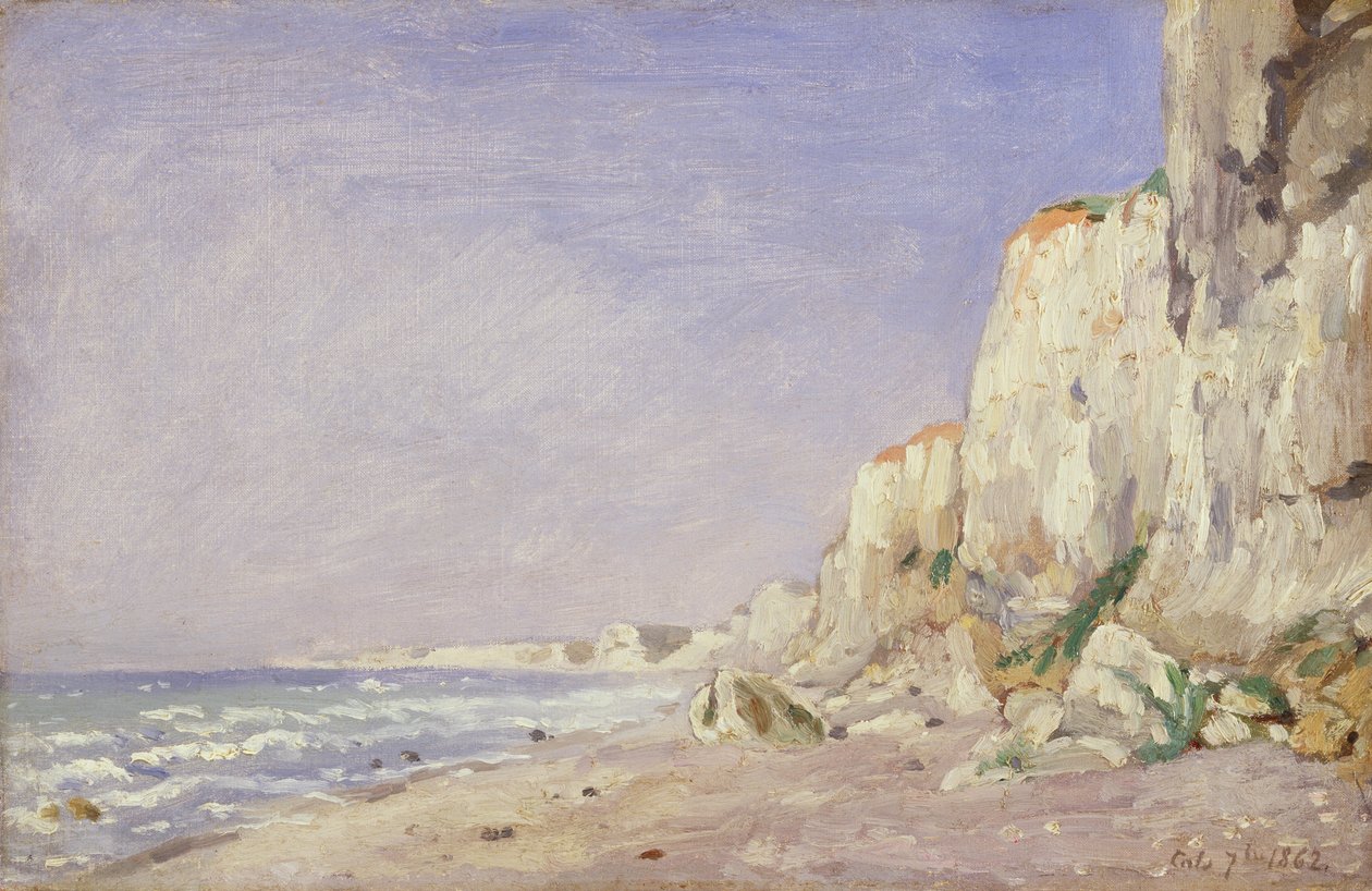Klippor nära Dieppe, 1862 av Adolphe Felix Cals