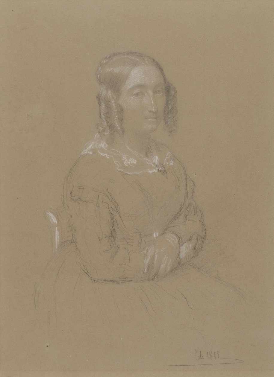 Damens porträtt av Adolphe Felix Cals