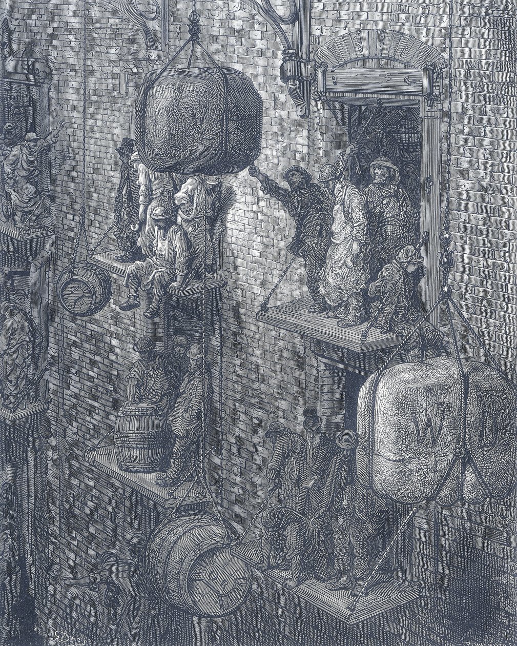 Förråd i staden, 1872 av Adolphe Francois Pannemaker