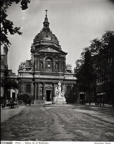 Sorbonnekyrkan byggd av Jacques Lemercier (ca 1585-1654) 1635-53 av Adolphe Giraudon